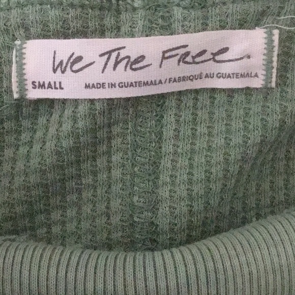 We The Free - Green, Slouchy, Off the Shoulder, Long Sleeve Thermal - Size Small - Picture 3 of 6